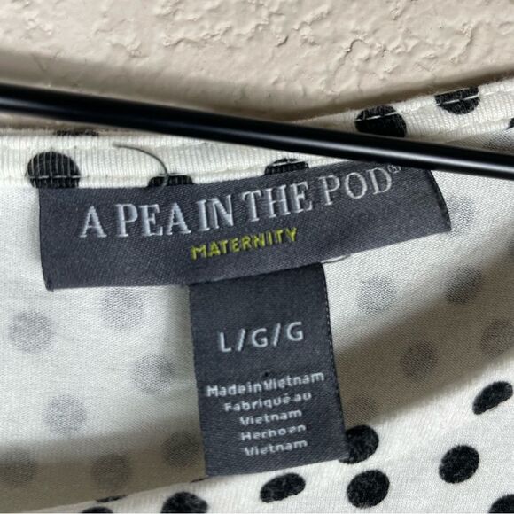 A Pea In The Pod Polka Dot Maternity Top Size L - Picture 4 of 5